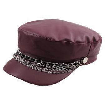 Trendy Berets Decorative Chain Unisex Headwear Accessory for Women Men Cabbie Hat for Halloween Cosplay Party Outfit