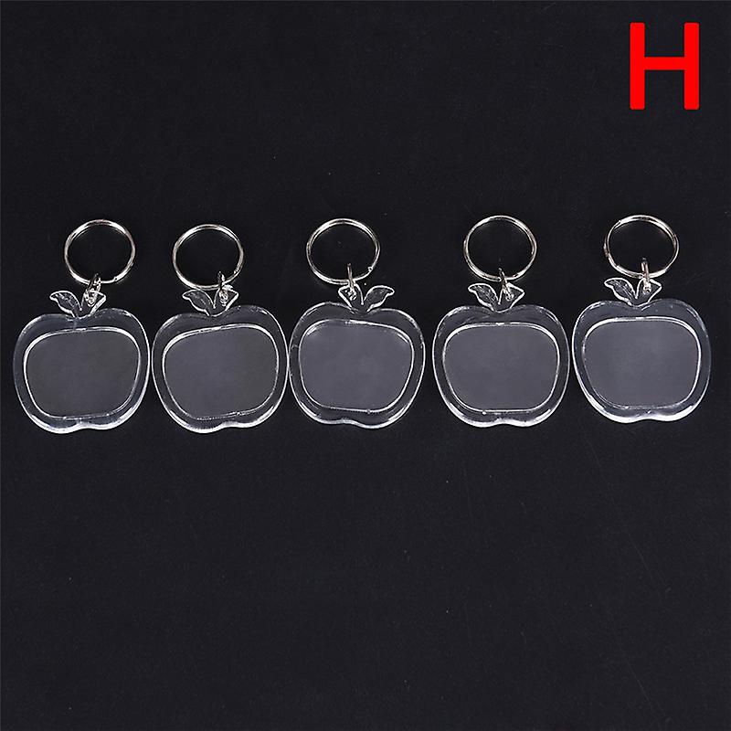 5pcs Transparent Blank Insert Photo Picture Frame Keyring Key Chain Diy Gifts