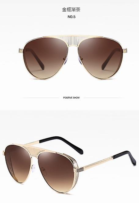 منفذ جديد شخصية الرجال نظارات شمسية نظارات سائق معدنية جوفاء الضفدع نظارات