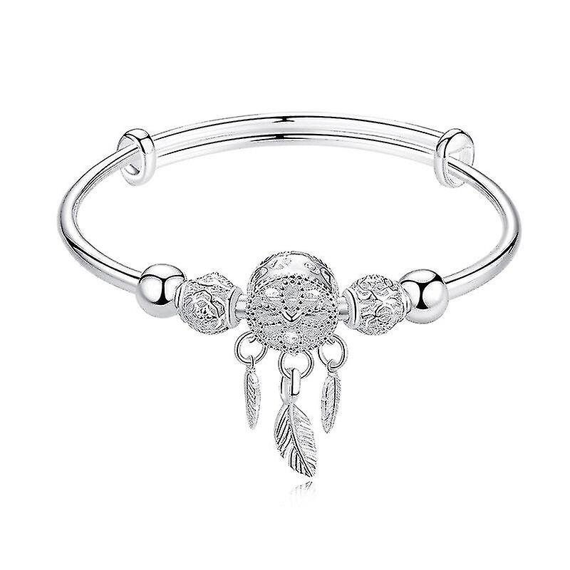 Sterling Silver Dreamcatcher Tassel Feather Charm Bracelet