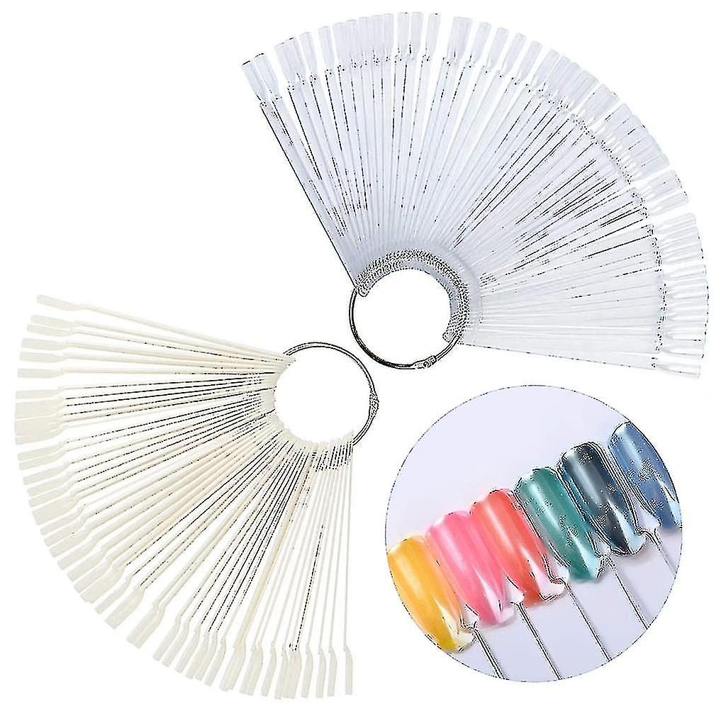 2 Set Nail Display Nail Tips Nail Art Tips Stick Presentation Nail Art Practice Tool Display (100 Pcs)