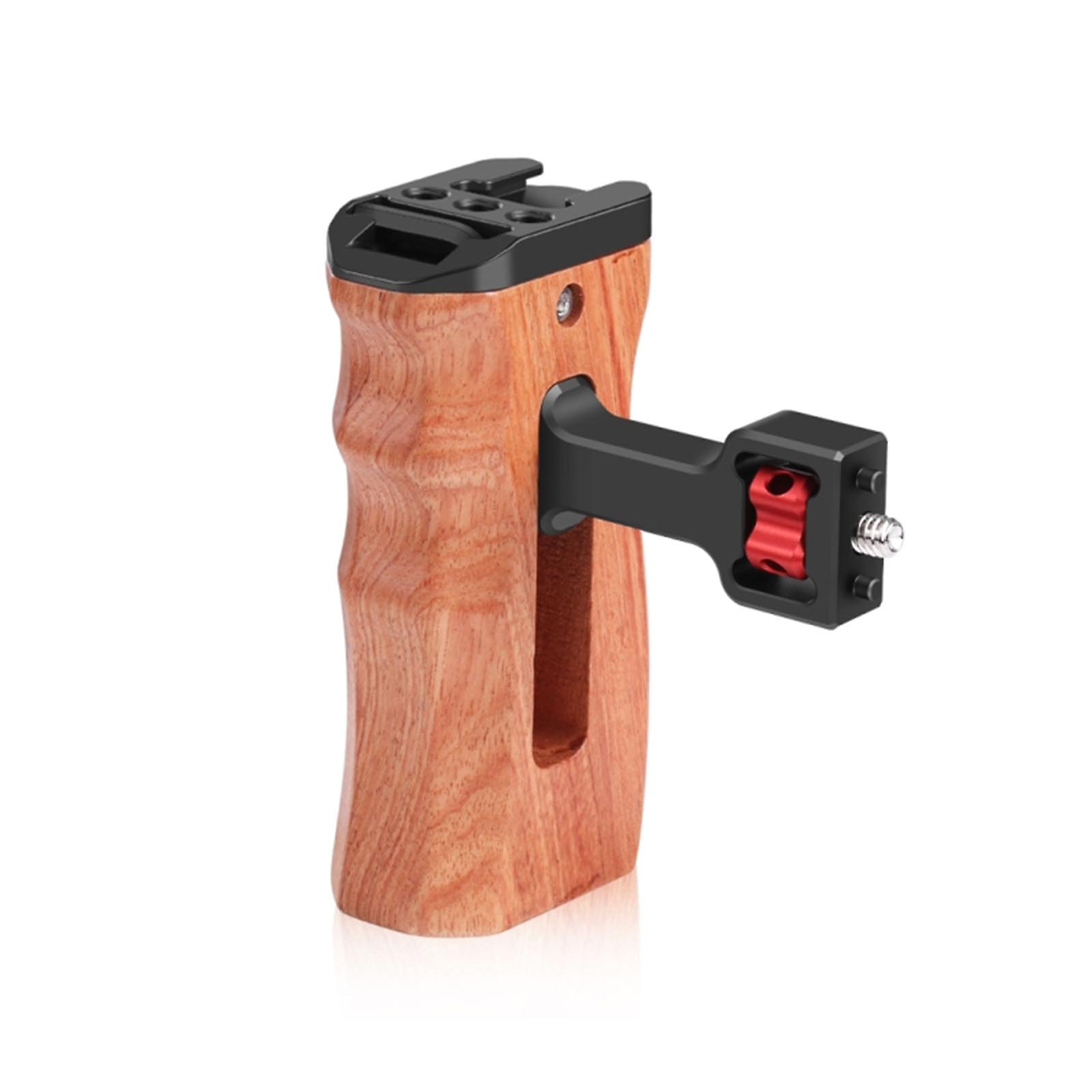 Specification:aCamera Side Handle Wood Left Right Handgrip 1/4" 3/8" Screw Mount