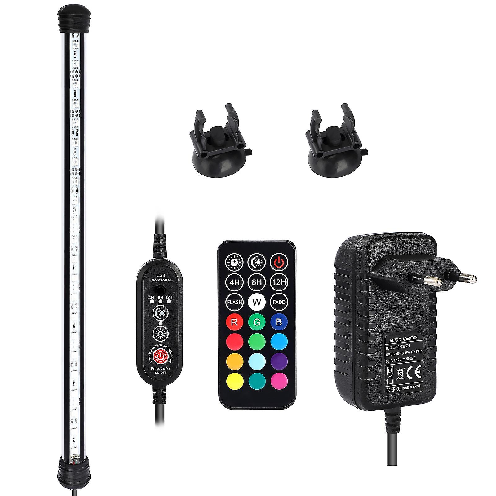 Aquarium Fish Tank Multi-colored Led Light Strip With Suction Cup Remote Controller Adapter Plug