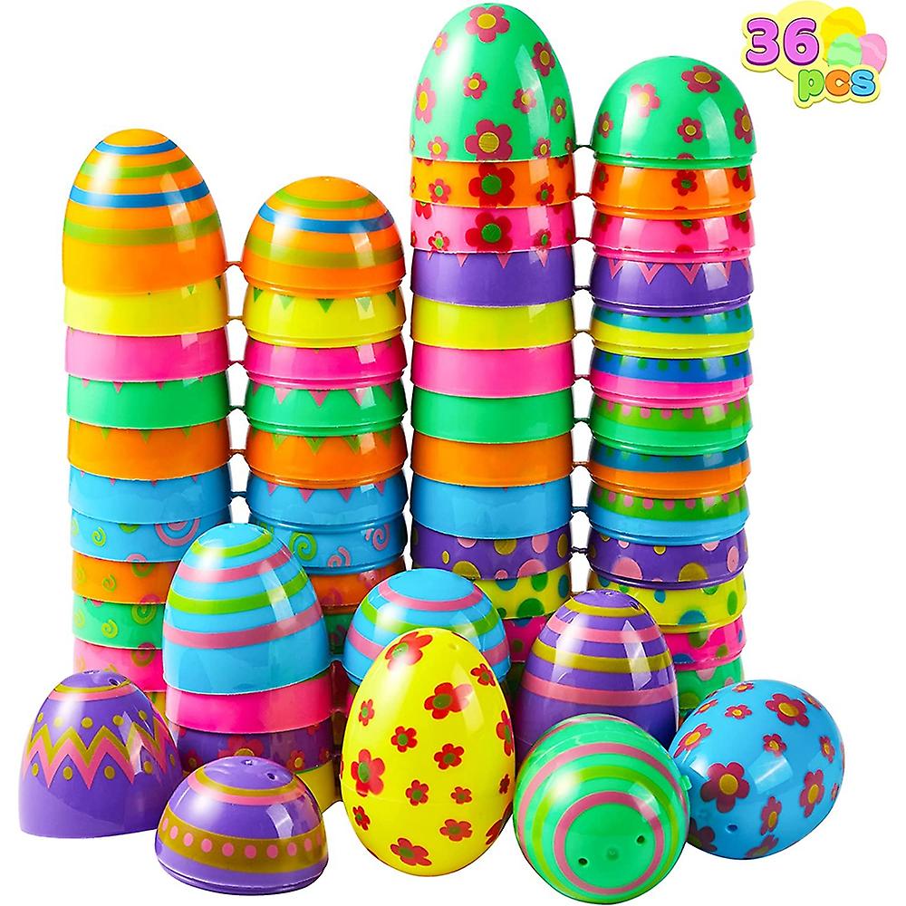 Lot 36 Gros Œufs De Pâques Plastique Remplissables 8x5cm - Chasse Aux Œufs Colorés + 6 Dorés Surprise Enfants 3 Ans Et Plus Noël Anniversaire