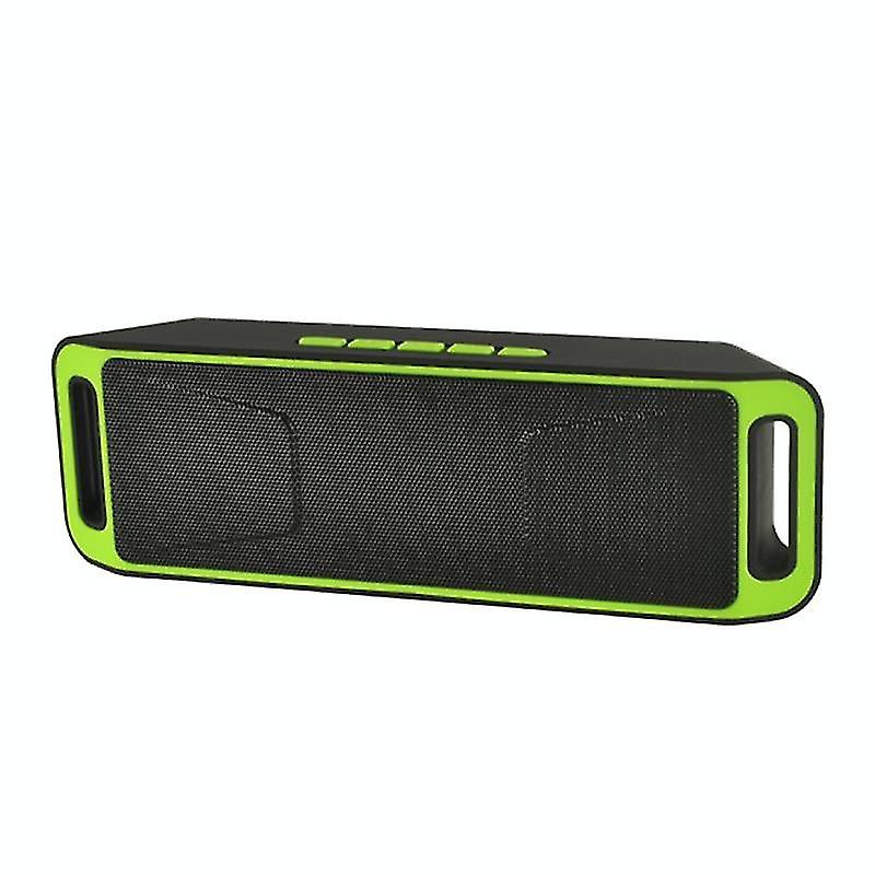 Sc208 Multifunctional Card Music Playback Bluetooth Speaker, Support Handfree Call & Tf Card & U-disk & Aux Audio & Fm Function(green)