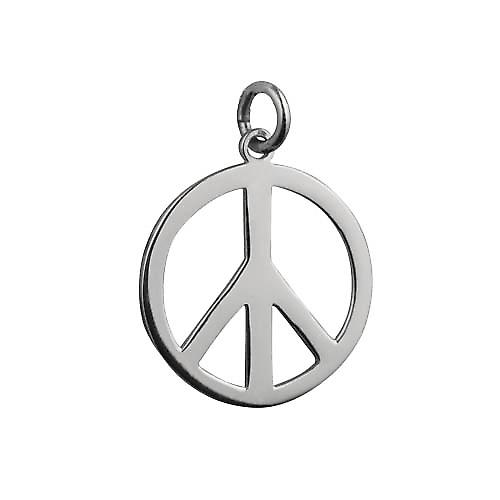 Silver 23mm round plain Ban the Bomb Pendant