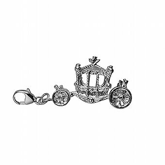 Silver 15x22mm Coronation Coach Charm with a lobster catch