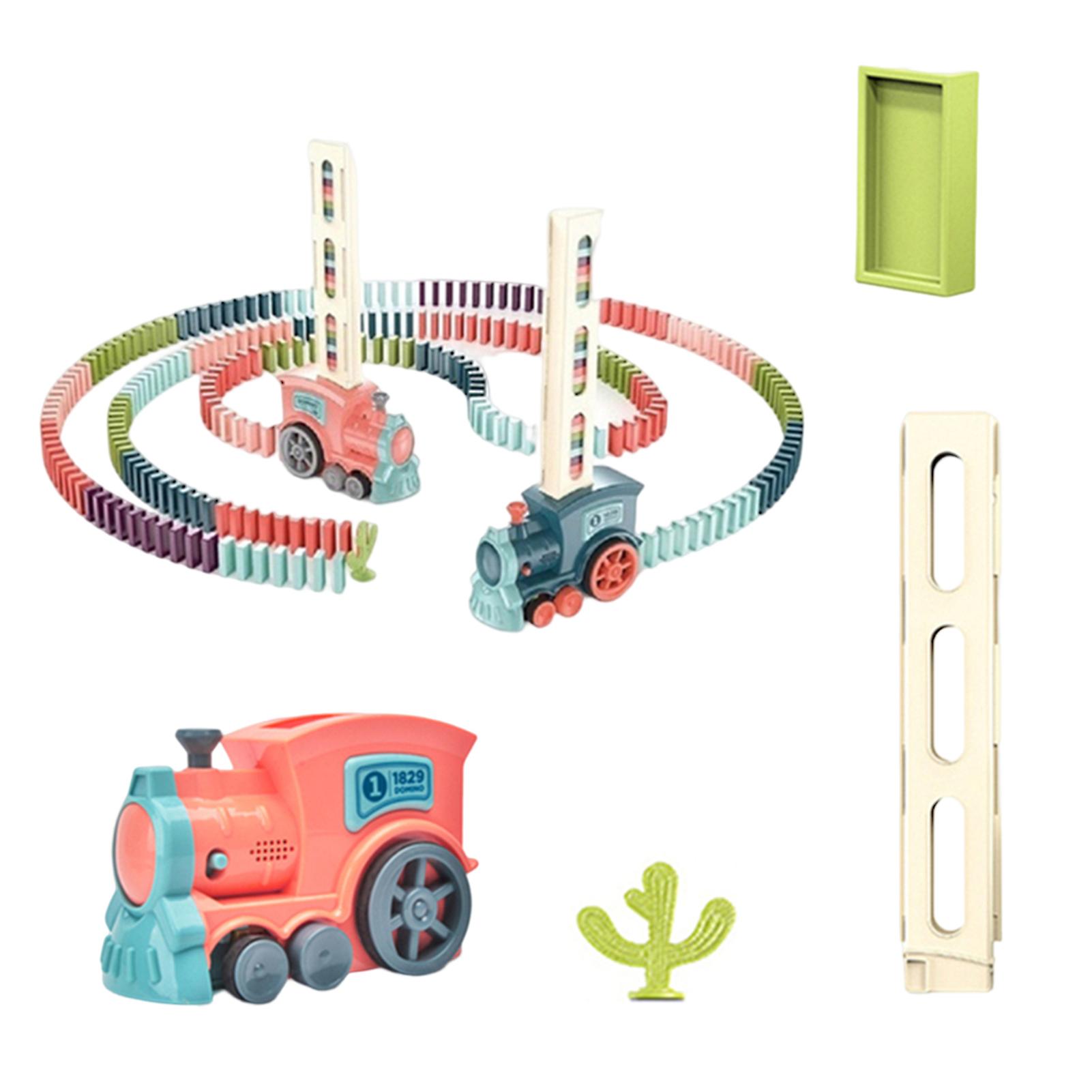 Automatic Dominoes Trains Toy Electric Dominoes Trains Toy Building and Stacking Toy for Kids