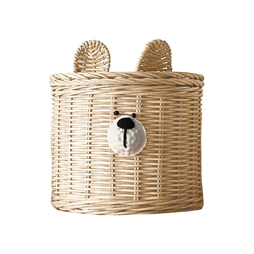 Gut 2 Farben Taschentuchbehälter Entzückendes Aussehen Feine Verarbeitung Handgemachte gewebte Karikatur Taschentuchspender Organizer-Box