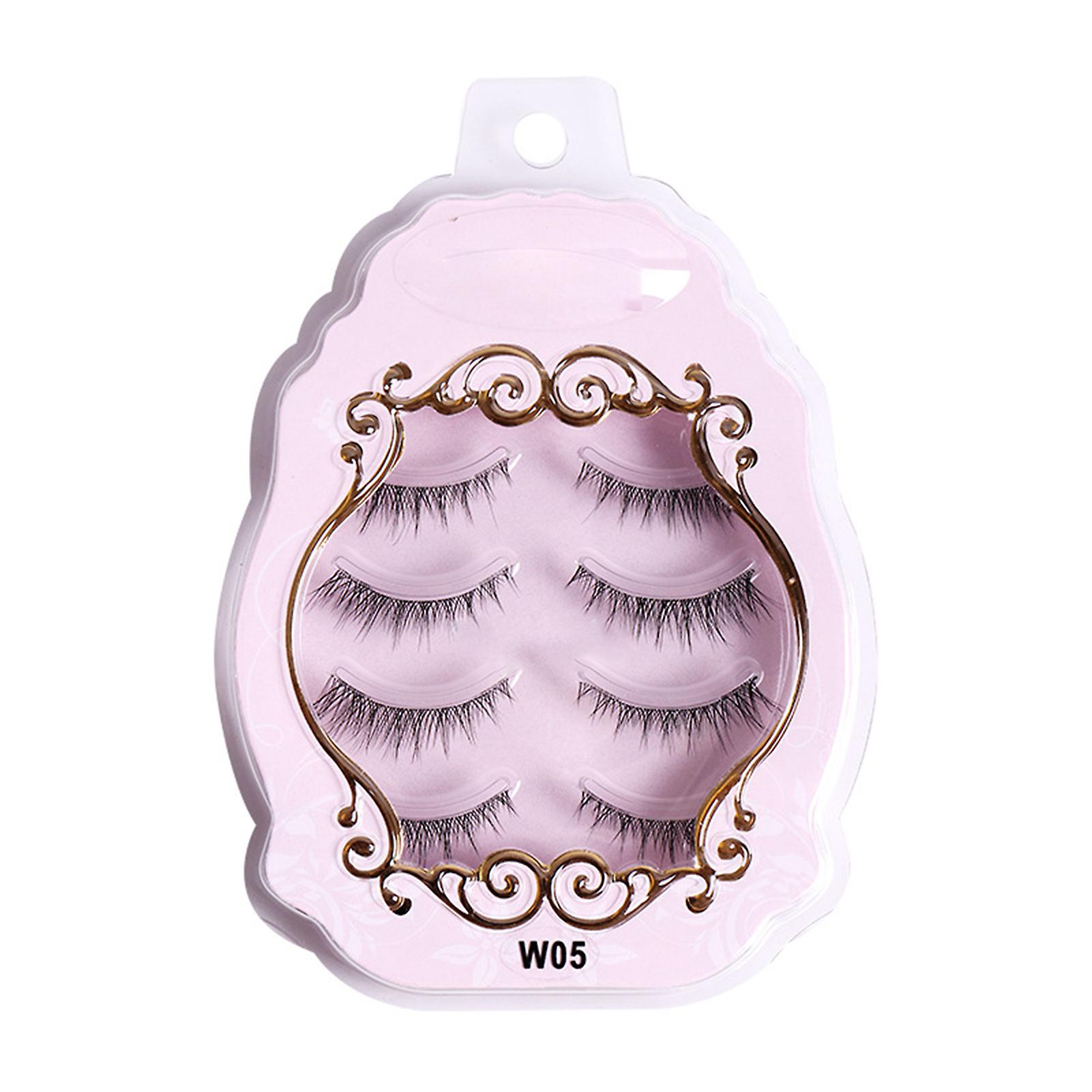4 Pairs False Eyelashes Pack Fluffy Volume Long Premium Eyelashes
