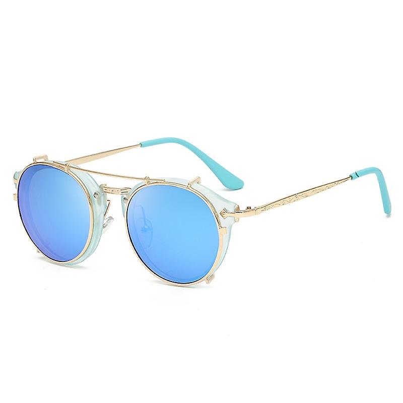 Flat Lens Mirrored Metal Frame Aviator Sunglasses