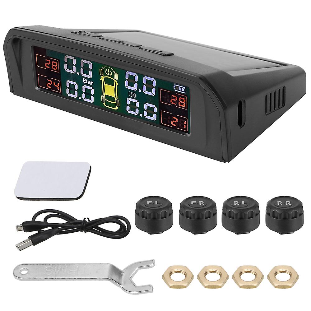 Tpms Car Tire Pressure Alarm Monitor System Hd Digital Lcd Display Tyre Pressure Temperature Warning