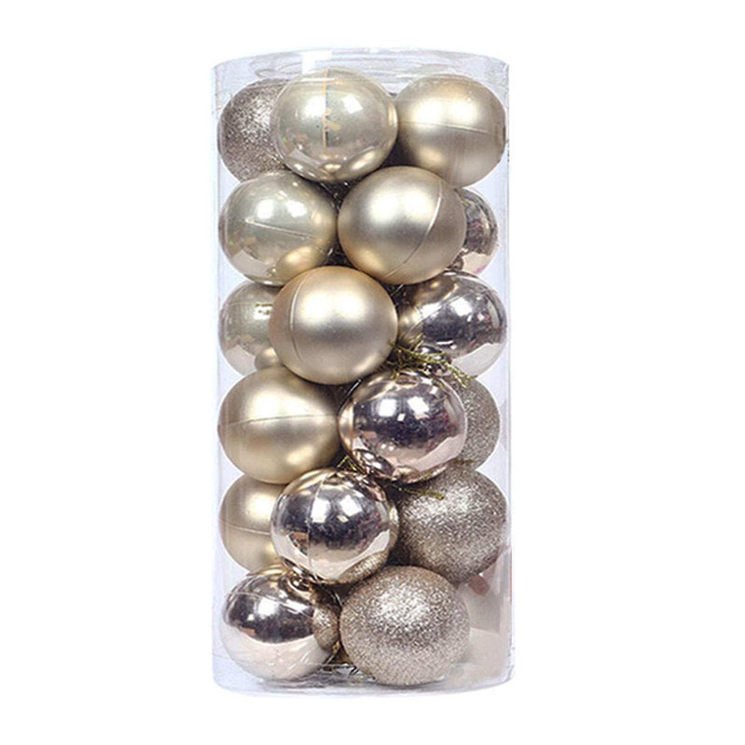 24Pcs Christmas Balls Decorative Thickening Festive Props Electroplated Pearlescent Balls Pendants