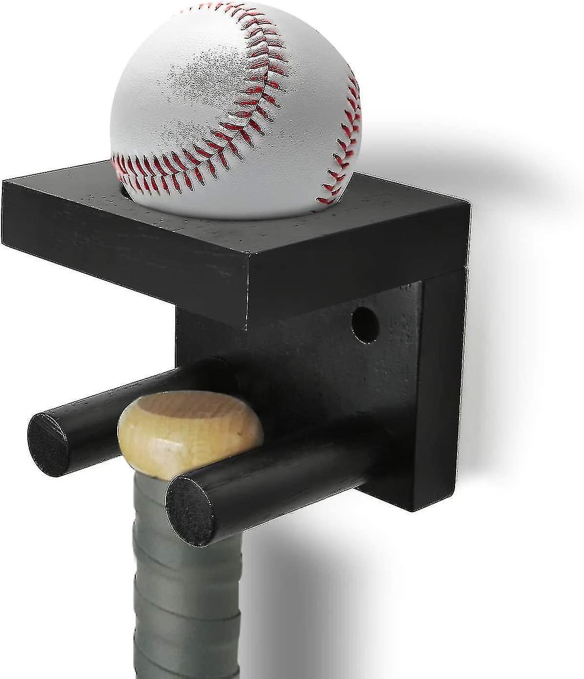 New Baseball Bat Wall Mount, Softball Bat Holder Stand For Horizontal Vertical Display, Wooden Displ