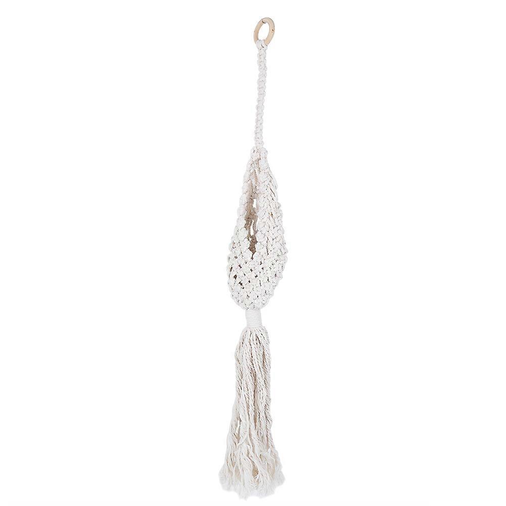Handwoven Cotton Rope Hanging Basket for Flower Pot, Balcony or Garden Decoration