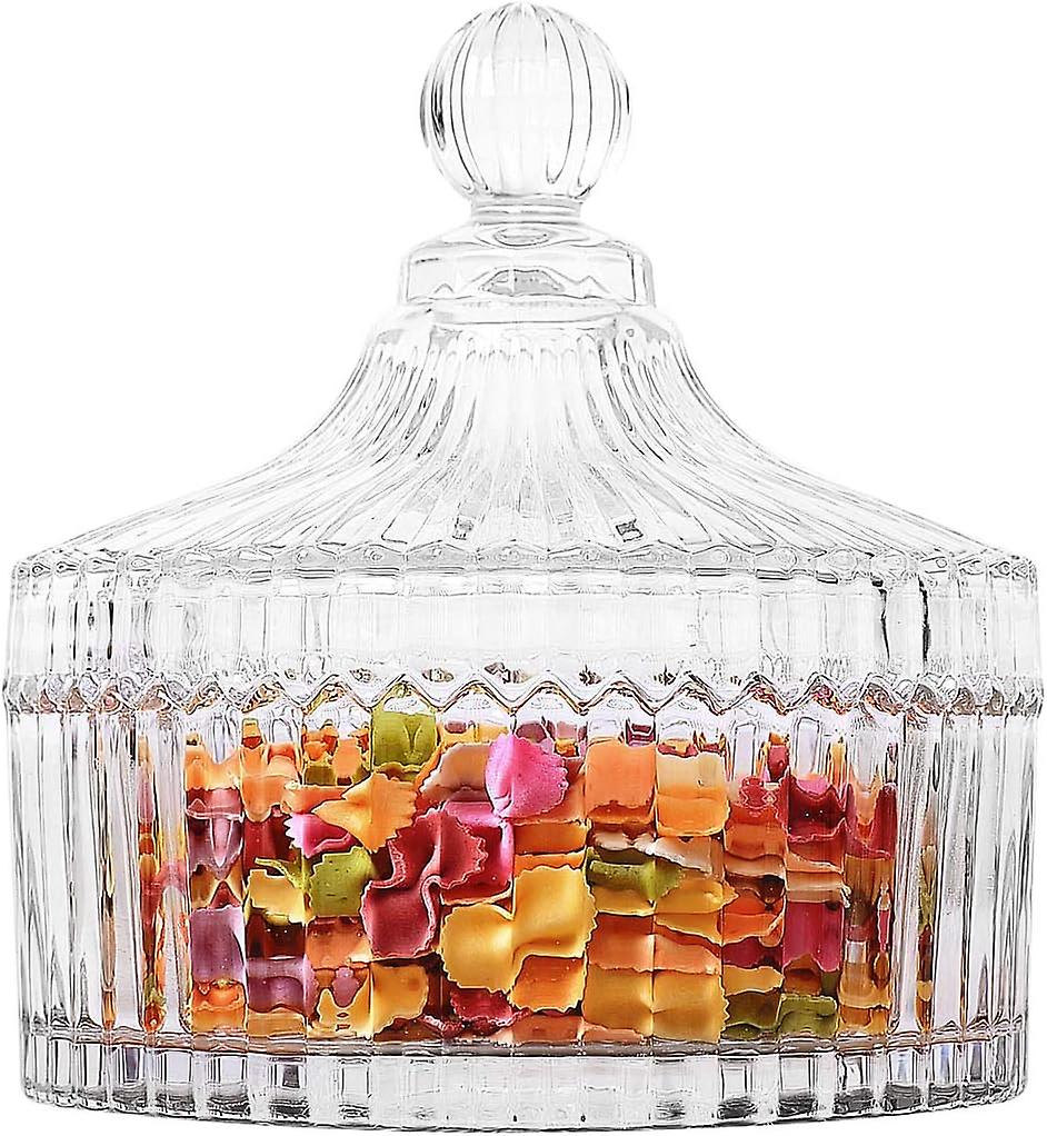 زجاج حلوى جرة حلوة مع غطاء كريستال مع غطاء وعاء السكر صغير ديكور كوكي لوحة بوفيه تخزين حاوية شفافة لحزب زفاف المسيح