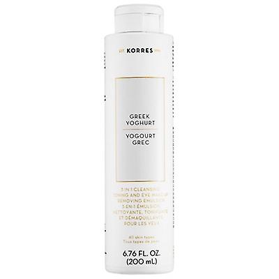 Korres 希腊酸奶 3 合 1 洁面、爽肤和眼部卸妆乳液,所有肤质 6.76oz / 200ml