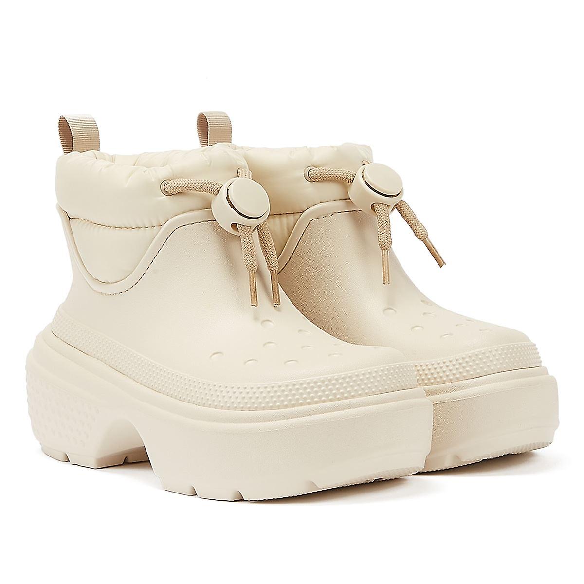 Crocs Stomp Puff Boot Stucco Women's Off White Boots