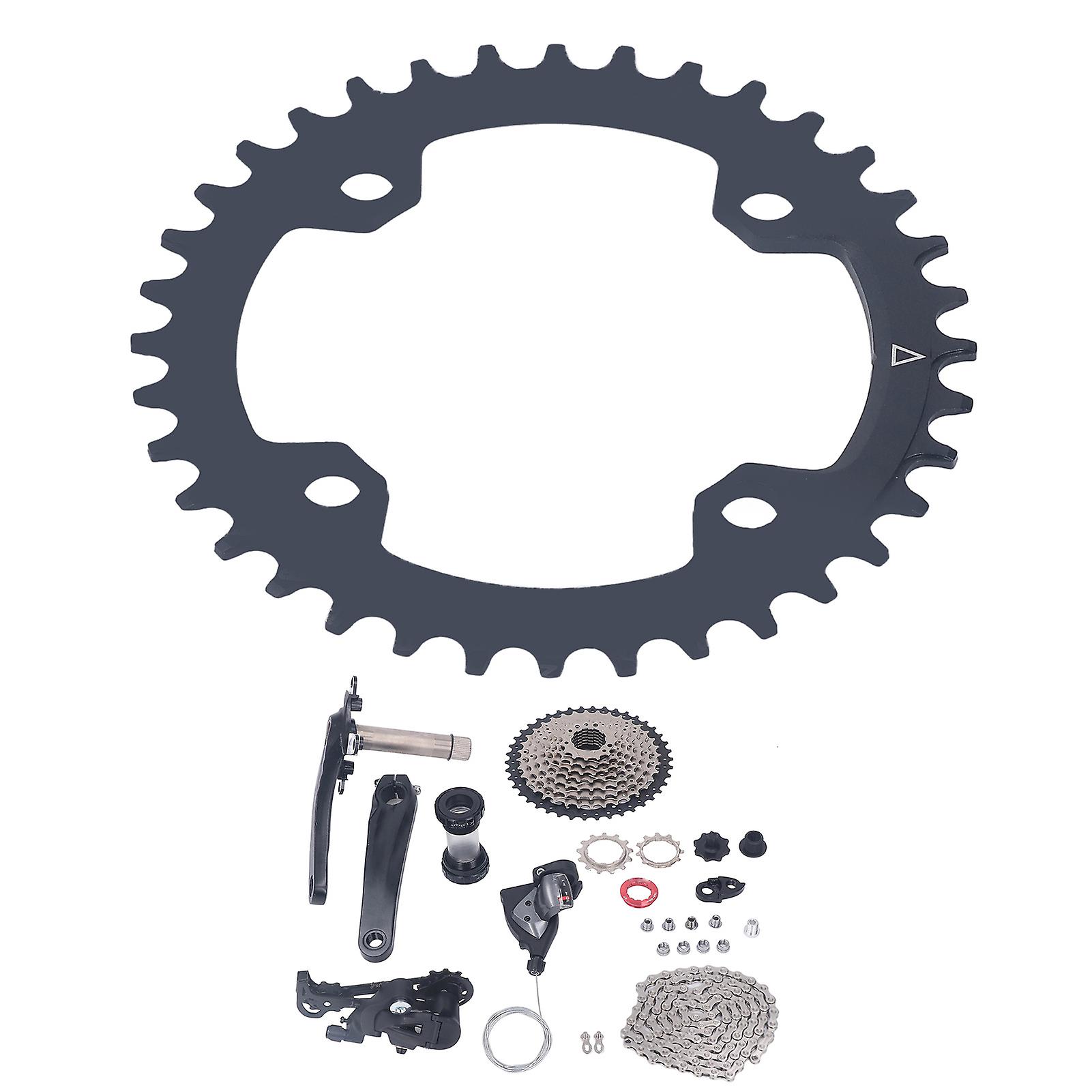 Qukaim Crank Shifter 10-Speed Bike Groupset with 42T Flywheel, Crank Shifter, Rear Derailleur, Chain Set, Chainring 36T