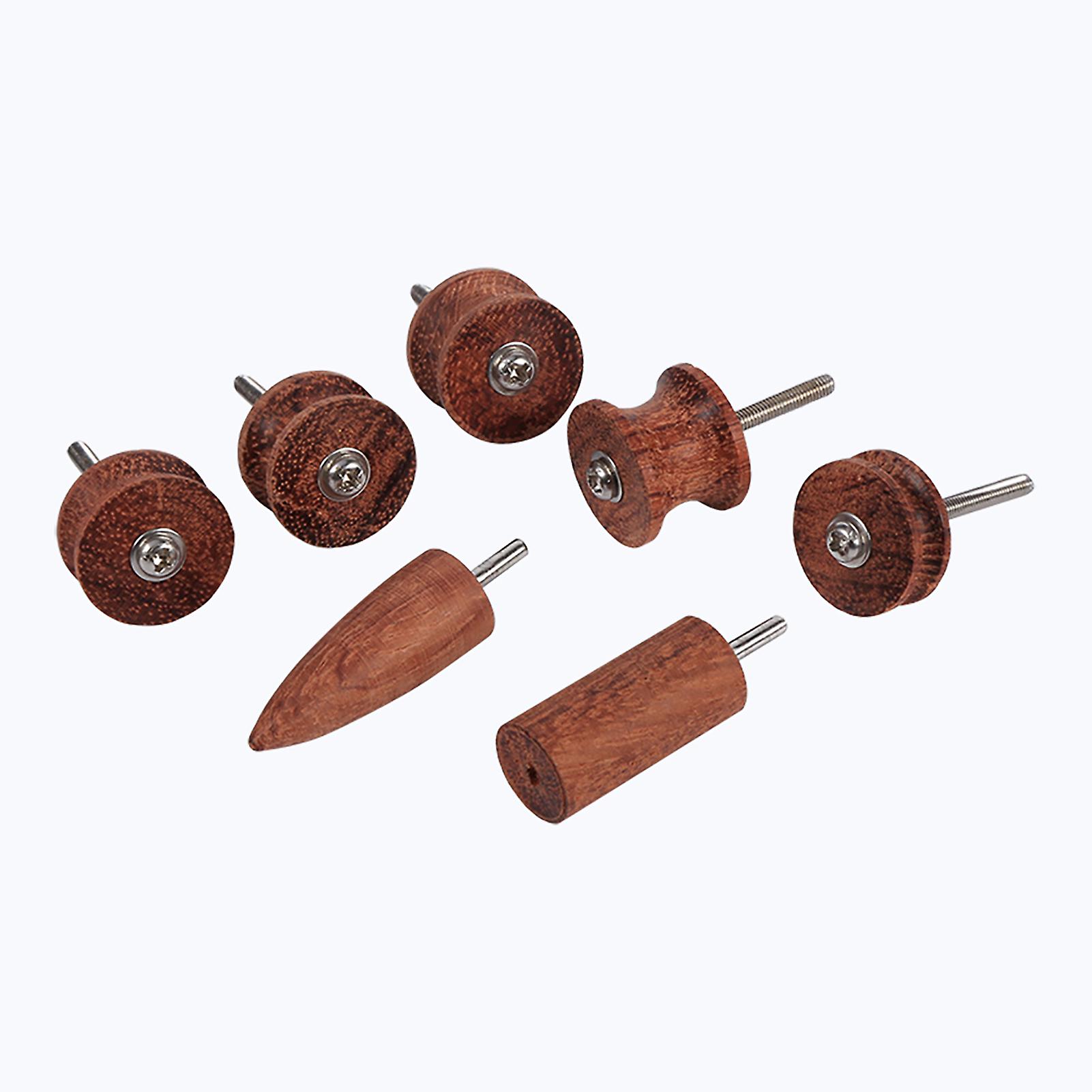 7pcs Rosewood Leather Burnisher Kit Pointed Tip Leather Slicker Tool