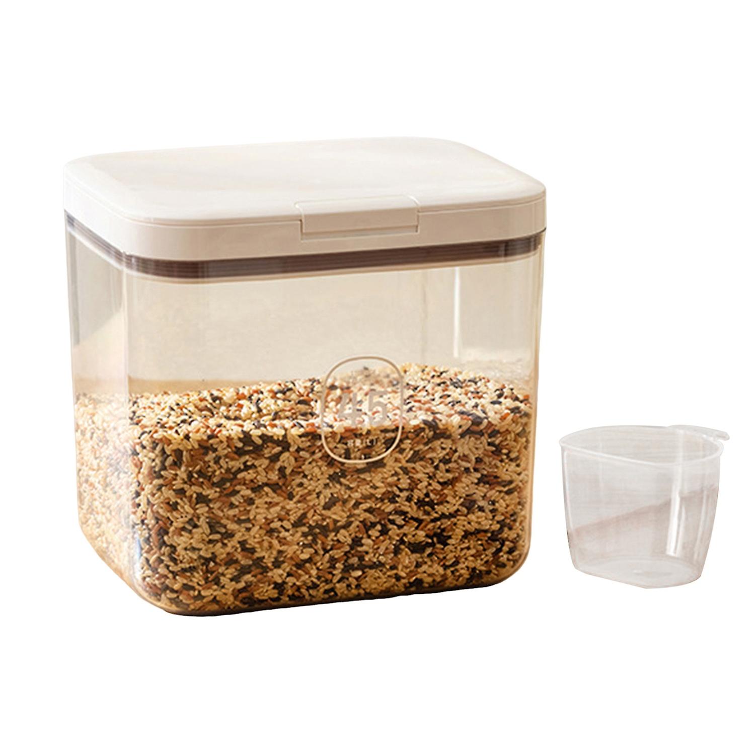 2.8L/4.5L/5.5L Rice Flour Container Set Easy One-handed Operation Good Sealing with Measuring Cup Mu