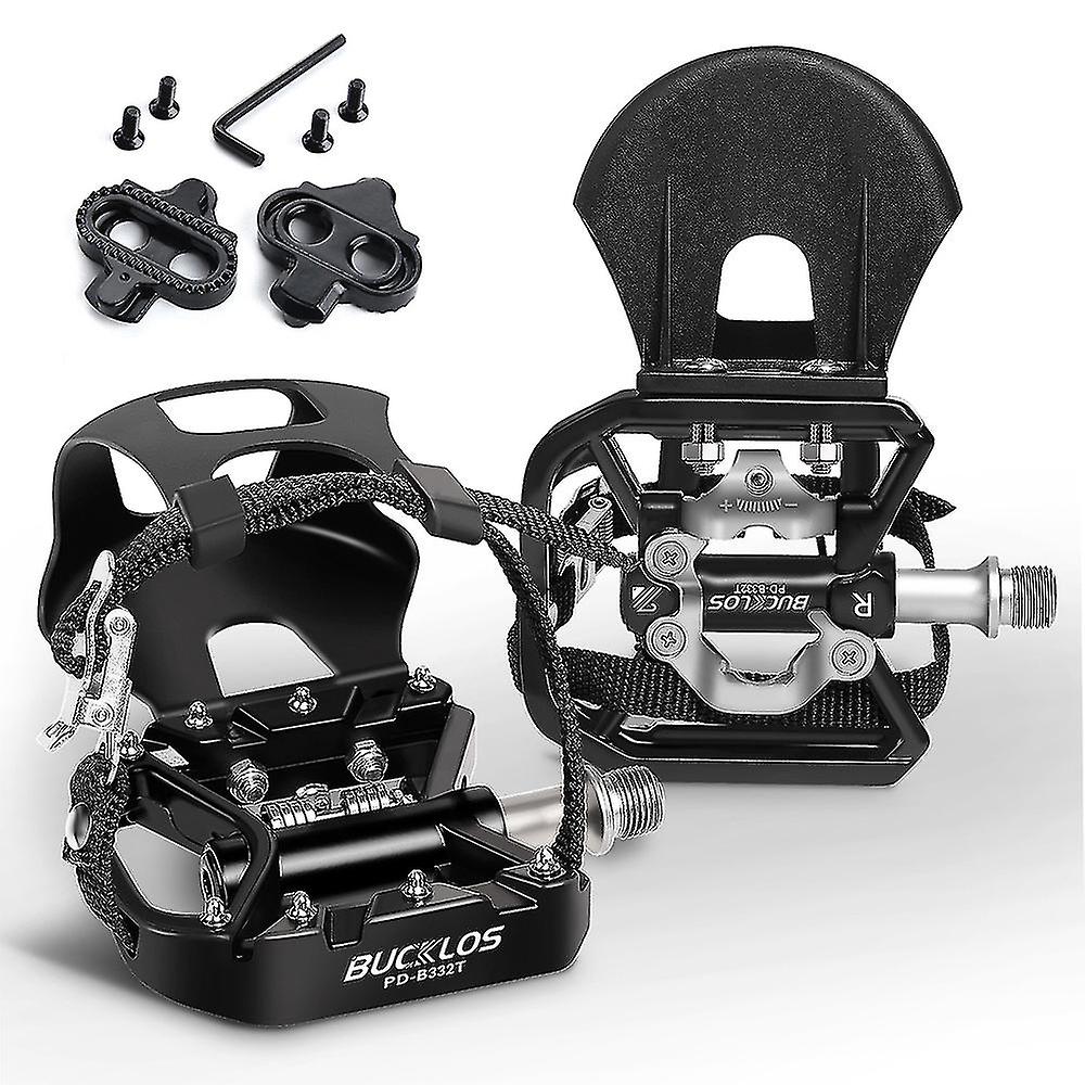 Clipless Pedal Self-locking Mtb Pedal For Spd System Mountain Bike Mixed Pedals Dual Lock/flat Pedals With Mtb Cleat-yuyu