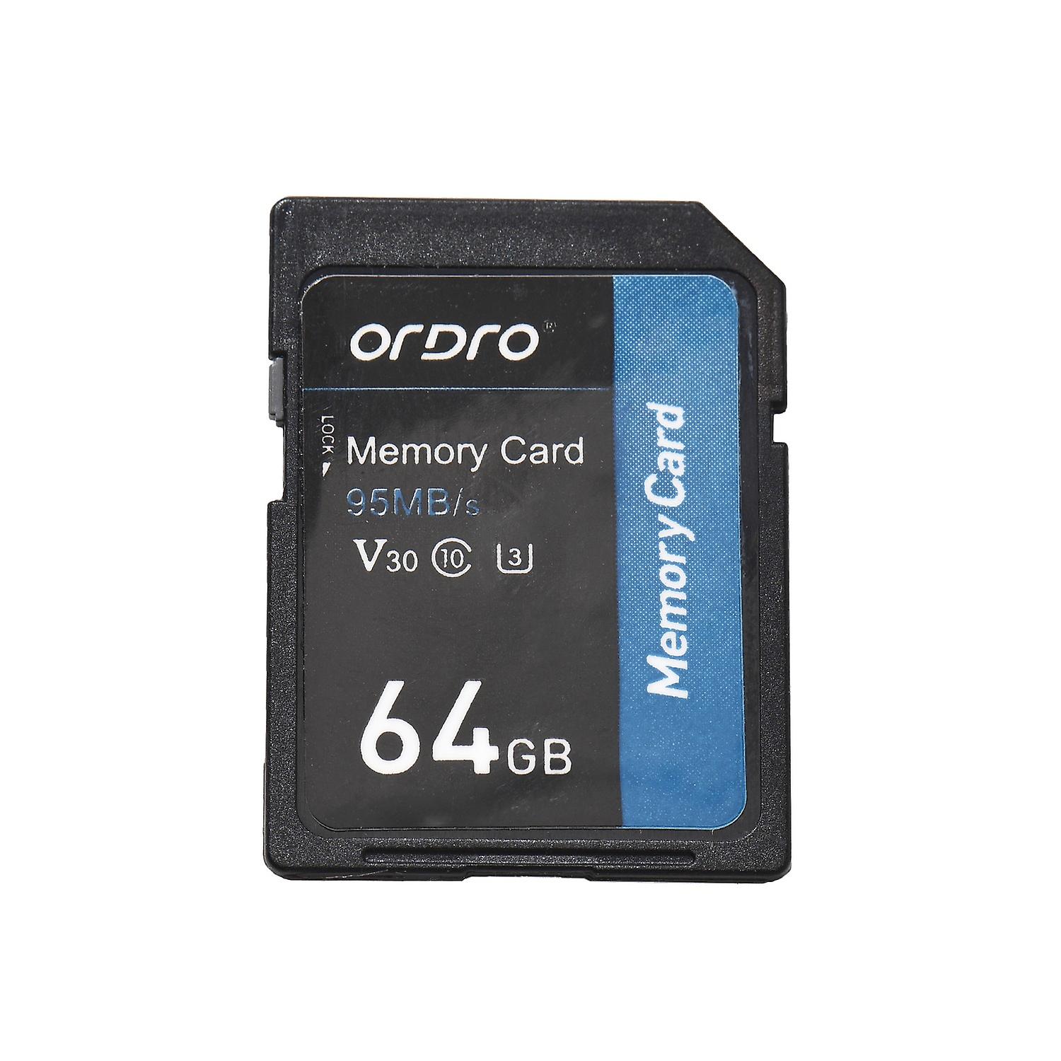 ORDRO 64GB Memory Card V30 Class 10 SD Card 95MB/s High Speed for Digital Video Cameras Camcorders