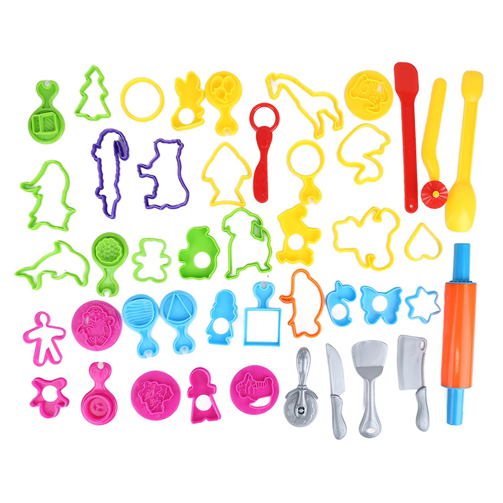 41PCS Dough Tools Set for Kids Plastic Modeling Clay Tools Kit with Rich Colors Various Shapes for Children Creative Play