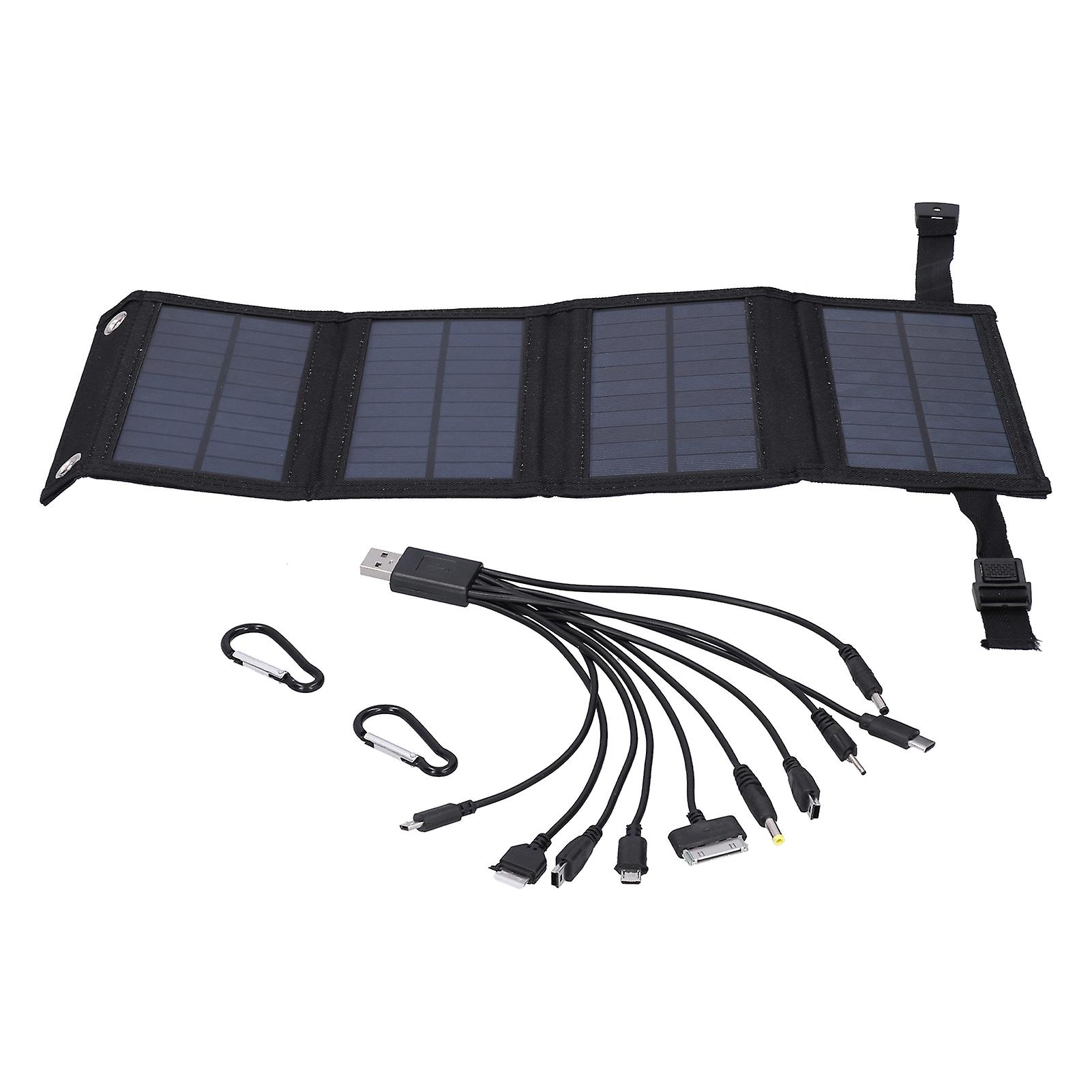 10W Solar Panel Portable Folding Solar Power Module Board for Travel Camping Black