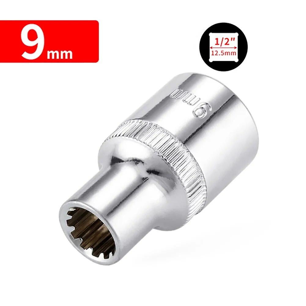 1pcs 12 Point Mirror Socket with Short Socket 1/2" Square Ratchet Wrench Adapter Chrome Vanadium Steel Socket Repair Tools~13047