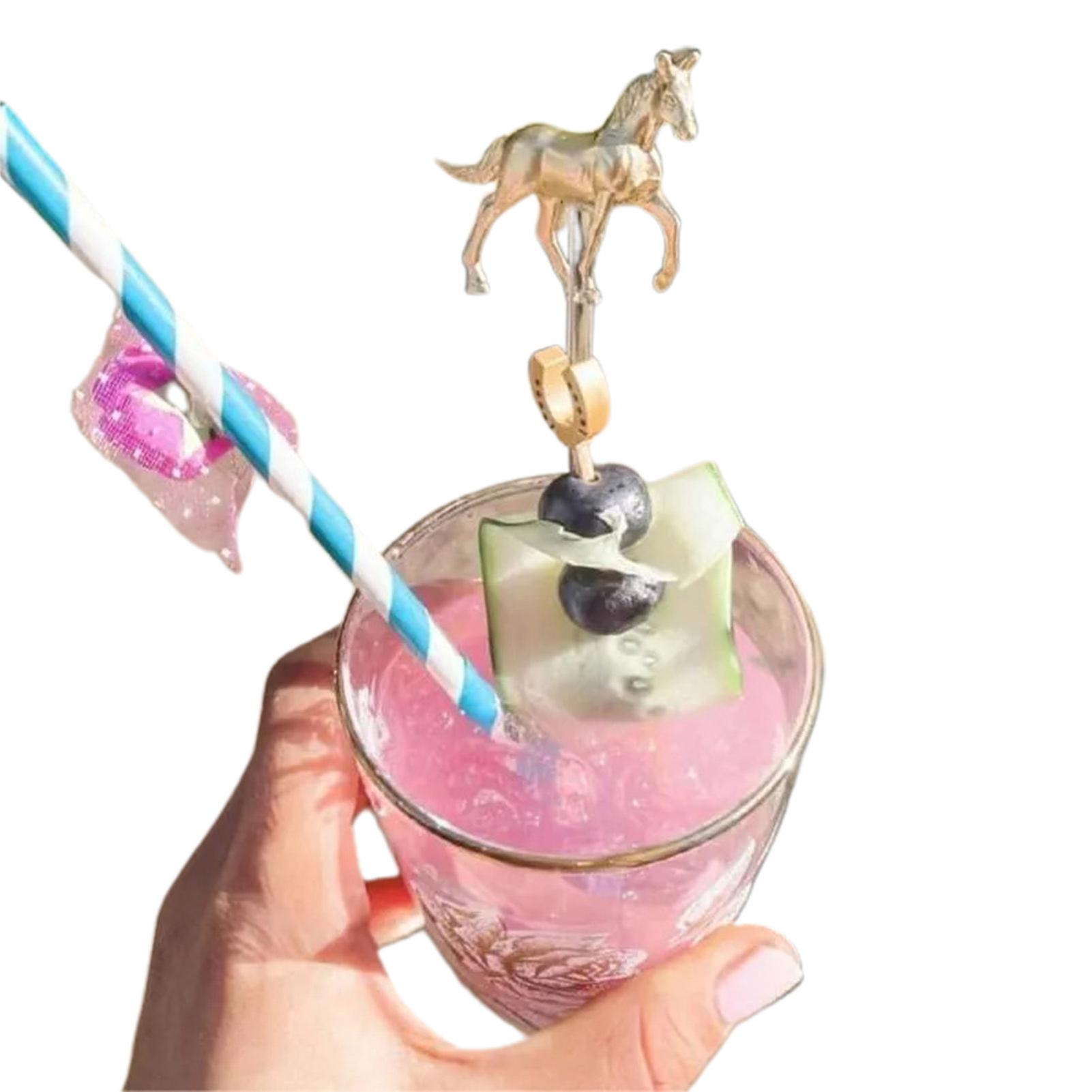 Drink Stirrers with Horse Shape Stylish Cocktail Mixing Sticks for Party Bar Club
