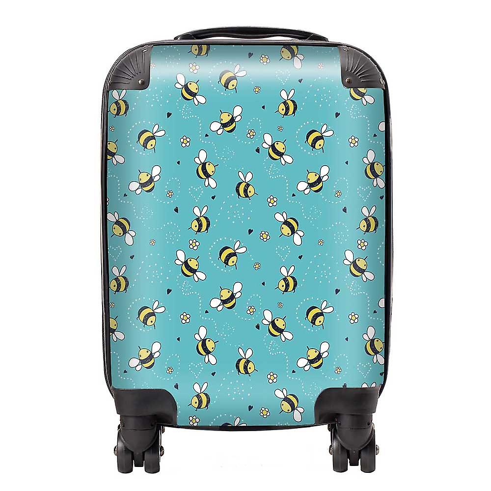 Hand Drawn Busy Bees Suitcase