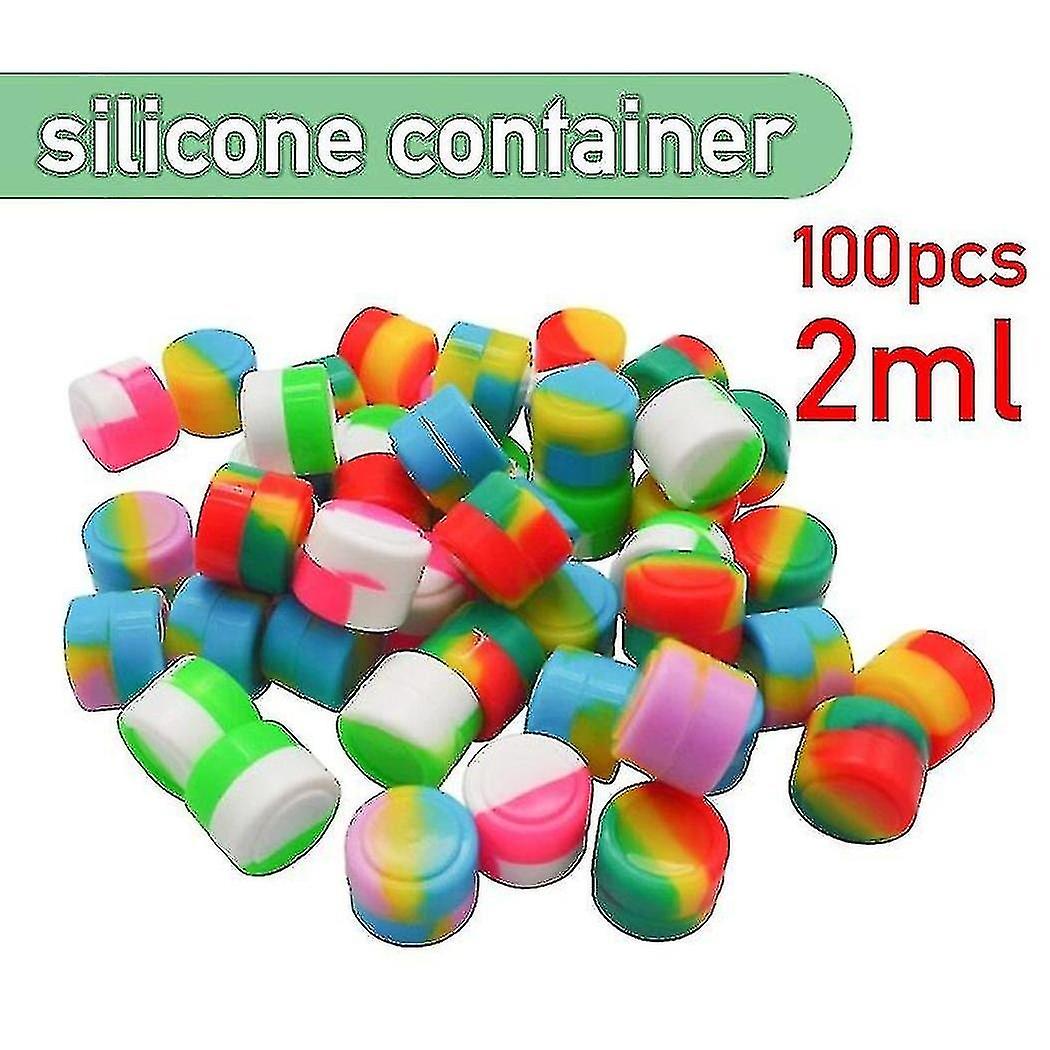 100 pieces 2ml non-stick silicone container non-stick oil wax jar dab storage box silicone jar trave