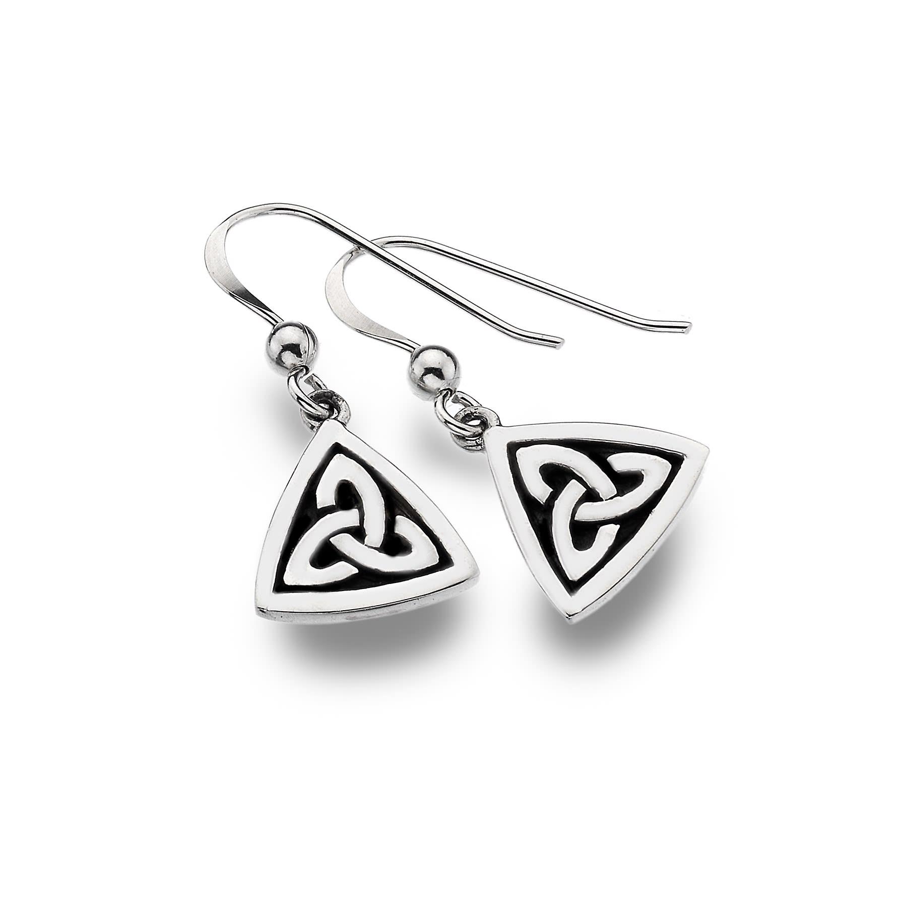Sterling Silver Earrings - Celtic Trinity Knot O x id