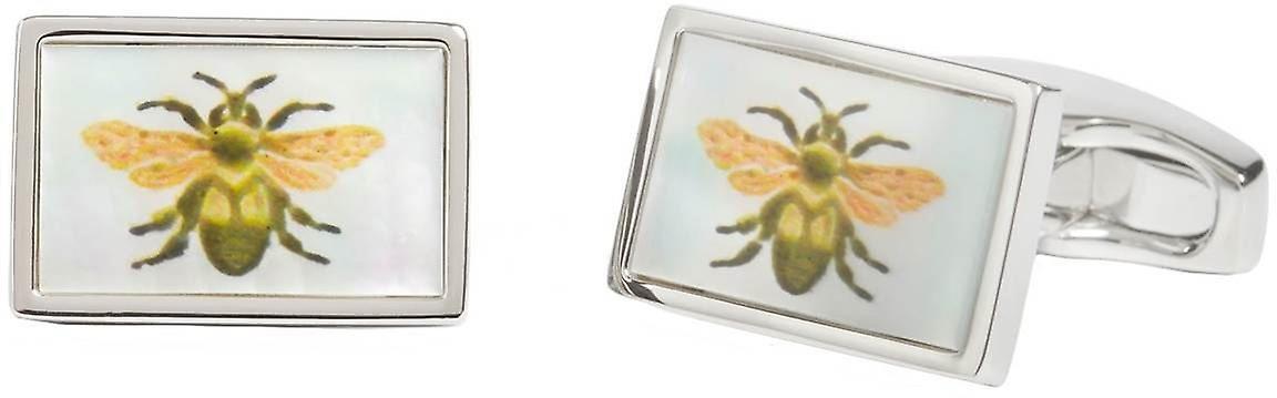 Simon Carter Botanicals Bee Cufflinks - Silver/Yellow