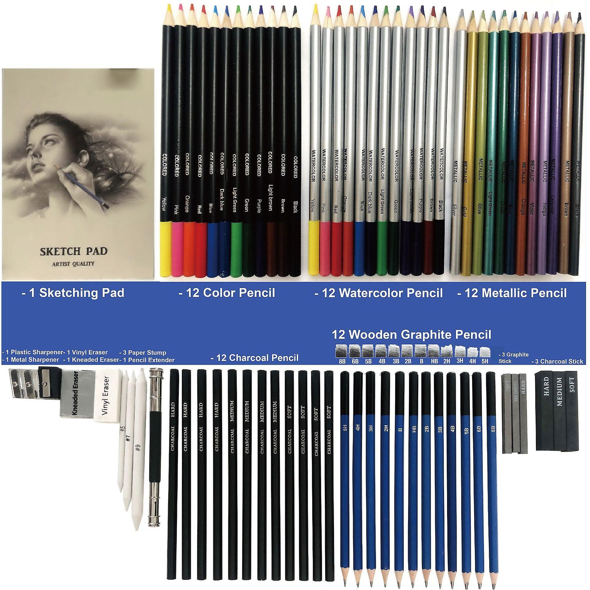72-Piece Set Of Art Brushes For Sketching And Painting Pencils
