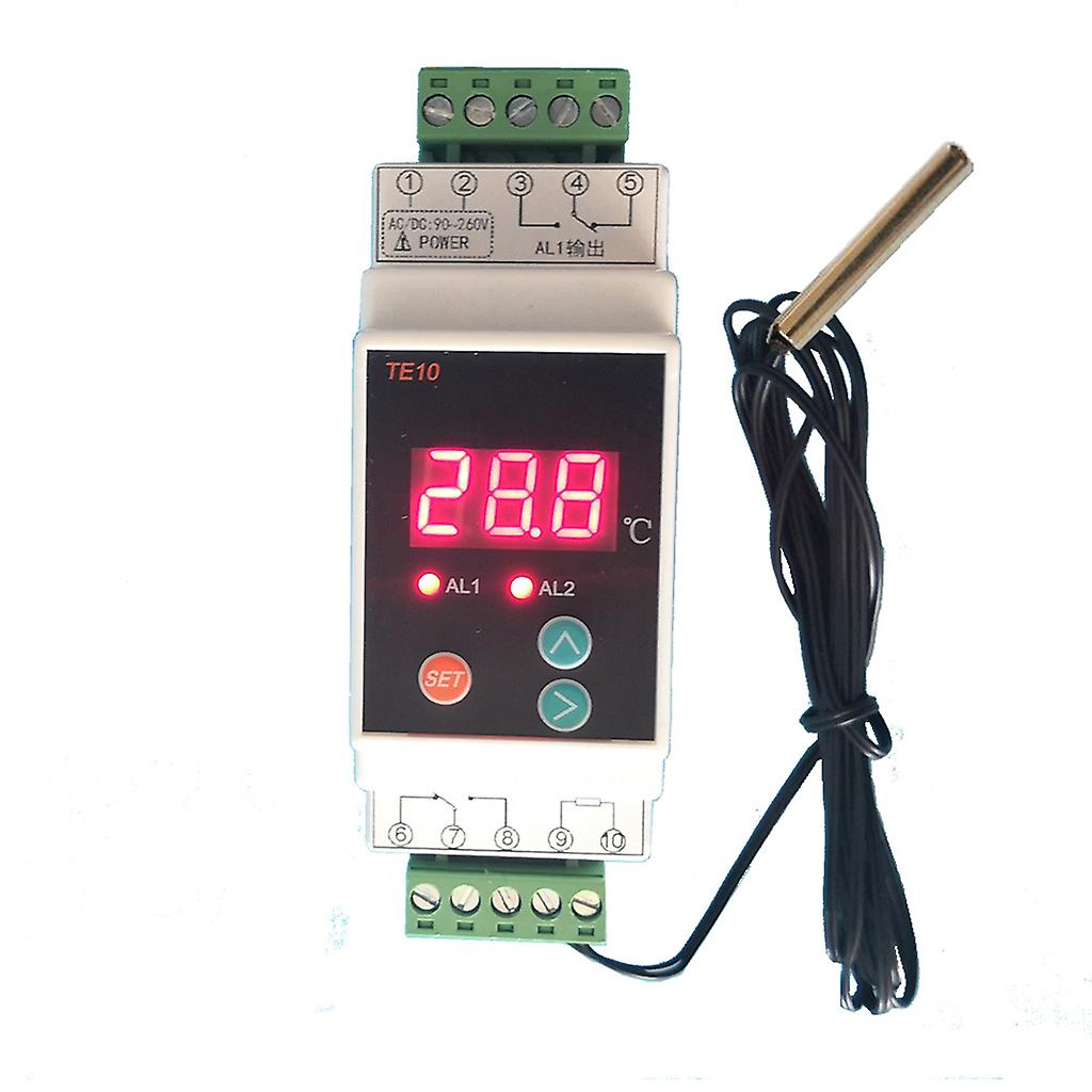 LED Digital Temperature Controller AC90~260V Thermostat with Sensor 2 Relays