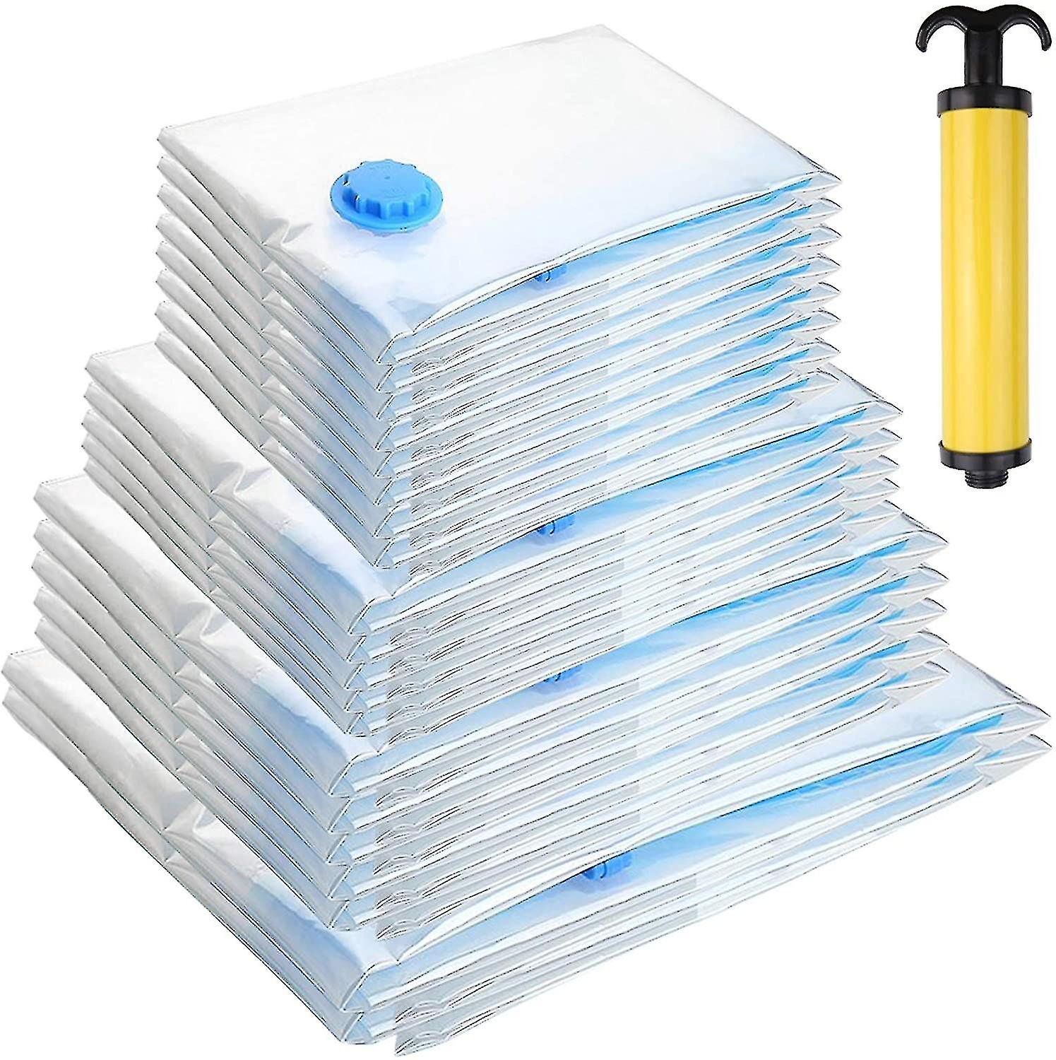 Dammsugningspåsar för kläder med pump, 10-delat set, 4 olika storlekar, dammsugare