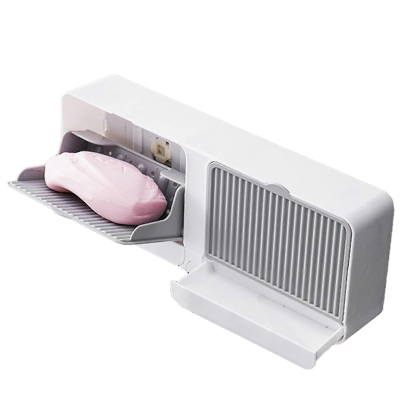 New ModelsLINJOU Wall Mounted Soap Dish, No Drilling, Shower Soap Dish, Holds Two Soaps