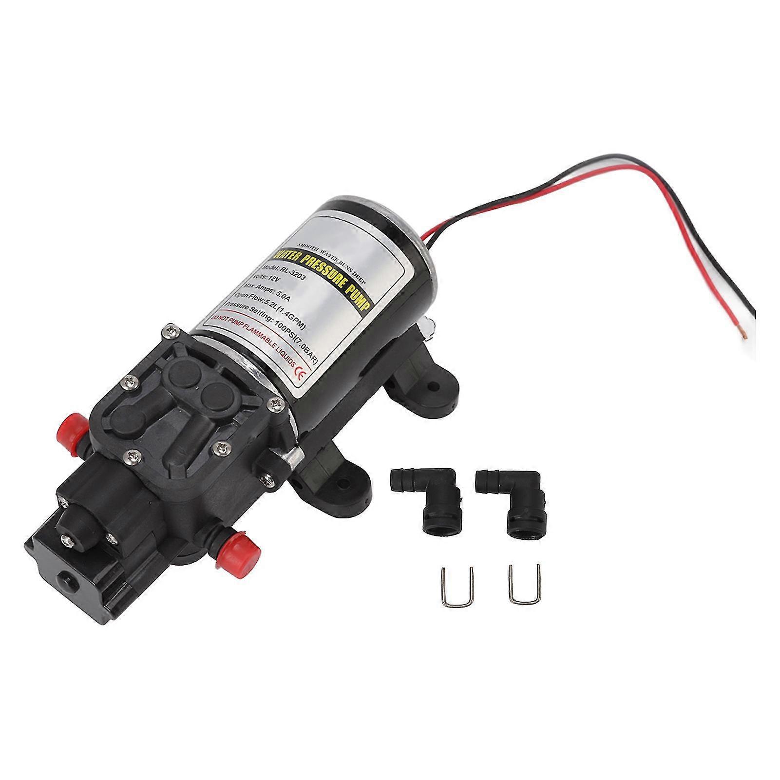 12V High Pressure Water Pump RL 3203 - Self Priming Intermittent Diaphragm Pump for Home and Marine