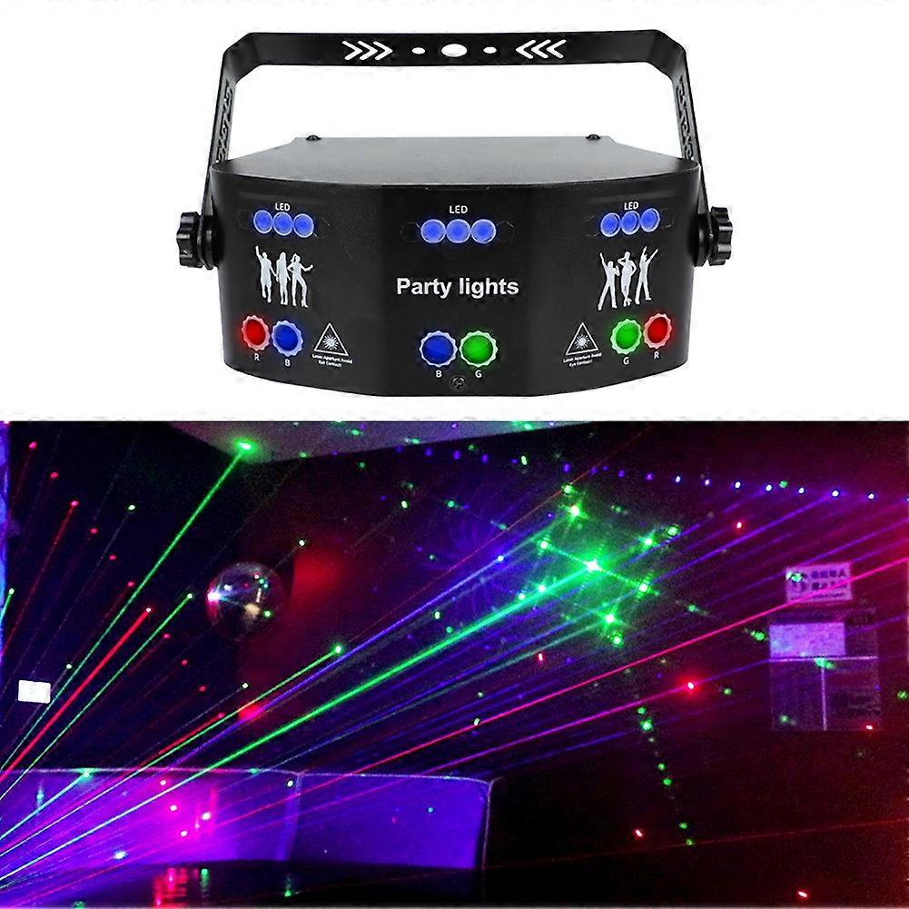 15 Eyes Rgb Dj Led Disco Laser Strobe Light Dmx512 Remote Control R/g Lazer Fog Machine Stage Lighting Dance Bar Ktv Club