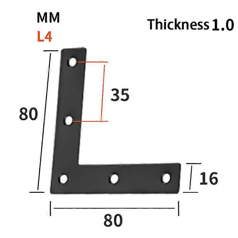 Thicken Black T/l-shaped Right Angle Bracket 90 Shelf Bracket Connector Metal Angle Code Furniture Hardware Reinforced Code