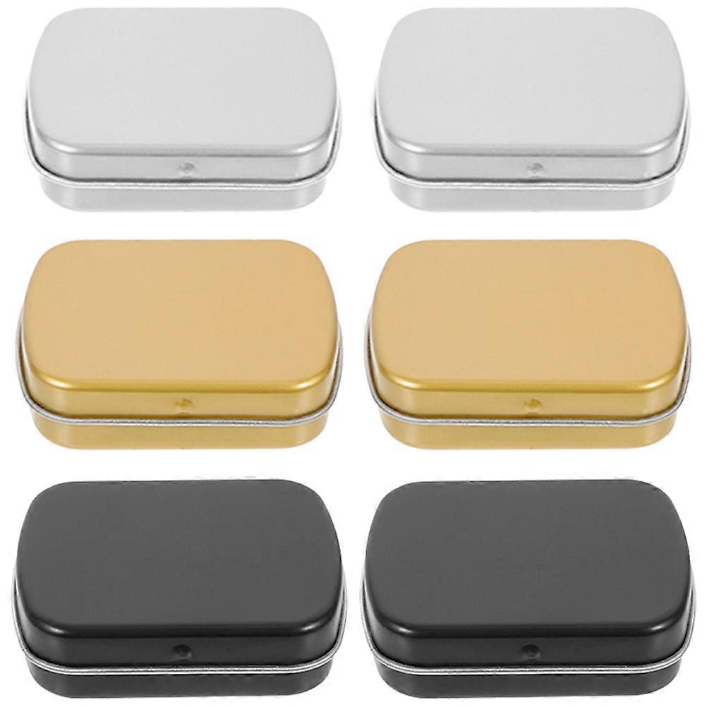 6Pcs Rectangular Candy Case Iron Sample Boxes Small Objects Organizer Small Storage Box