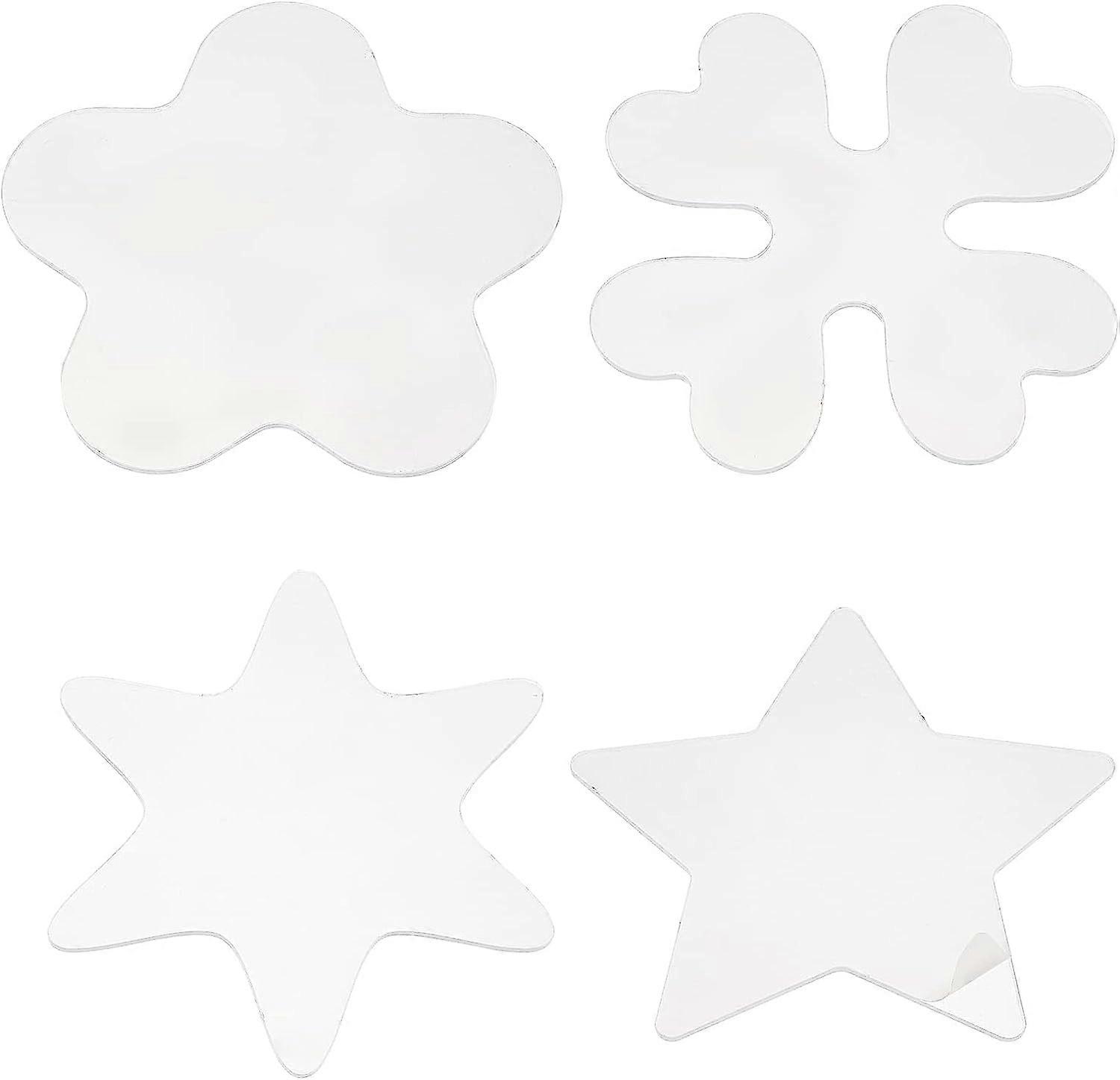 4PCS Quilting Rulers and Quilting Templates Thread Winding Boards Clover Flower Star