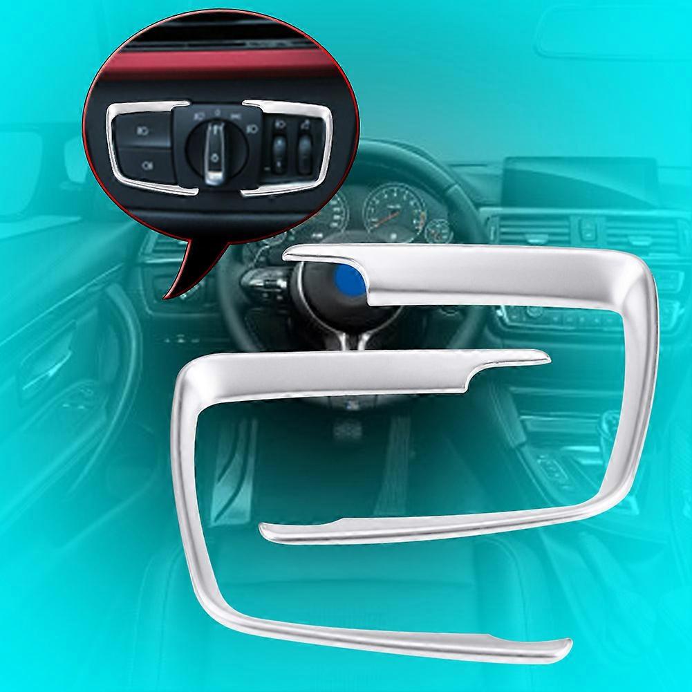 Headlight Switch Frame Cover Trim Sticker Silver 5x4.8cm for F20 F22 F30 F32 F15 F16
