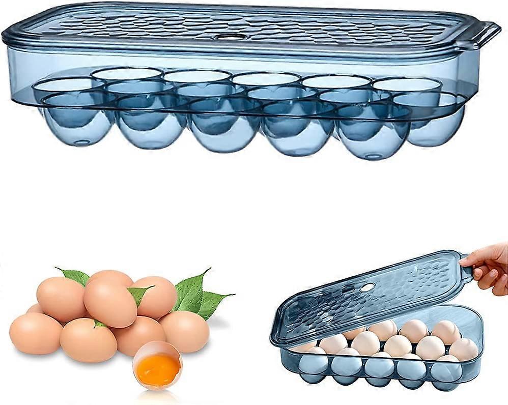 QQDD Plastic Egg Box Egg Storage Container, BPA Free, Stackable Egg Fridge Storage with Lid compatib