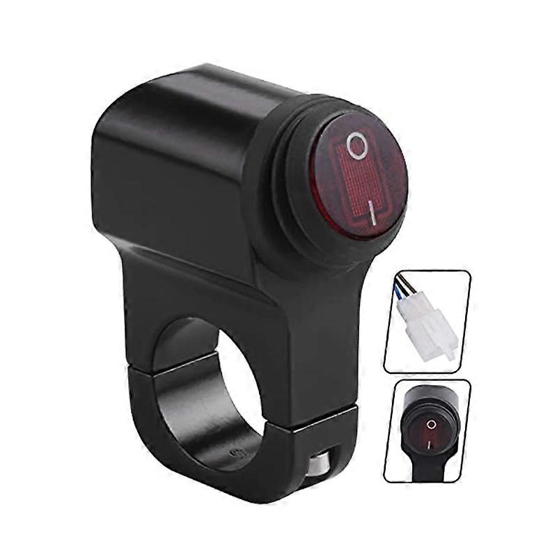 Handlebar Toggle Switch with On Off Push Button Aluminum Alloy Control Switch for Motorcycle  Wearproof JOHX
