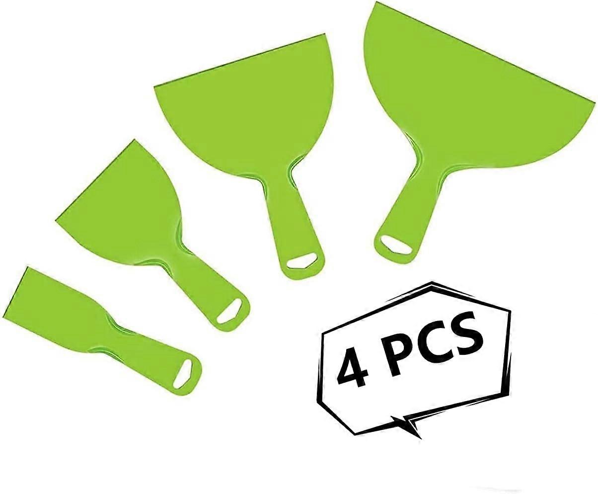 4 Pack Putty Knife Set Large Size Soft Plastic Paint Scraper for Coating and Scraping Wallpaper