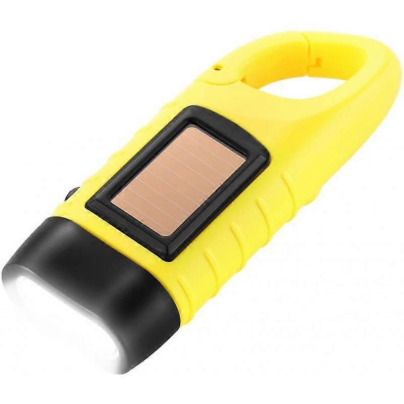 Field emergency portable multifunctional hand-cranked small flashlight (yellow)