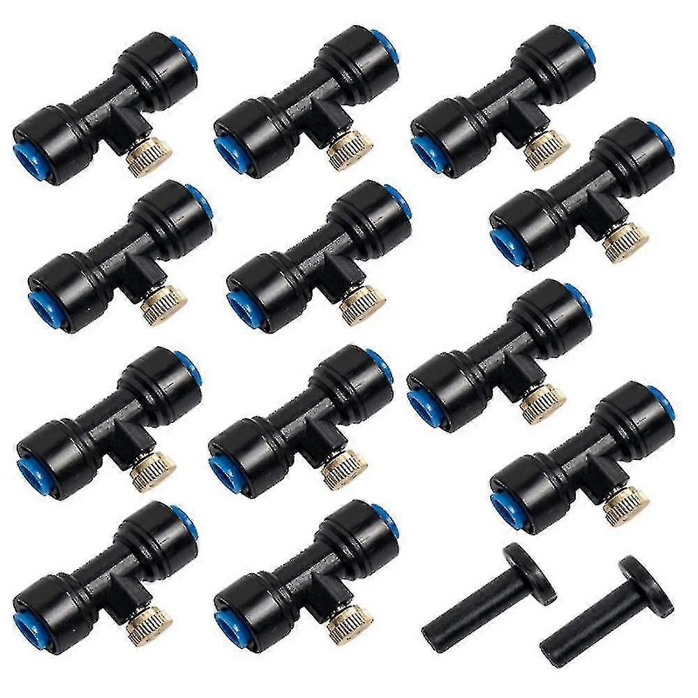 15 Pcs Misting Nozzles Slip Lock Thread Misting Nozzle With 2 Pcs Plugs
